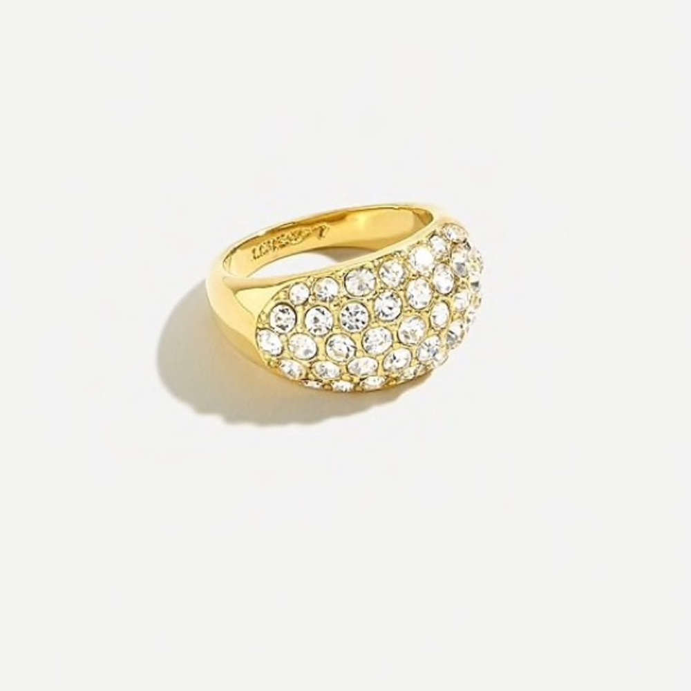 NWT J.Crew Stunning Gold Pave Cocktail Ring